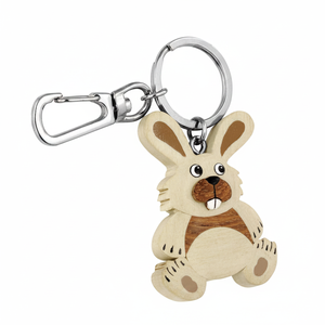 Portachiavi in legno a forma di coniglio, vendita singola, senza scatola inclusa - Product Image 2