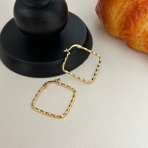 Minimalist Gold Plated 925 <b>Sterling</b> <b>Silver</b> <b>Earring</b> <b>Hoop</b> for Women Punk Unisex <b>Hoop</b> <b>Earring</b> Jewelry - Product Image 1