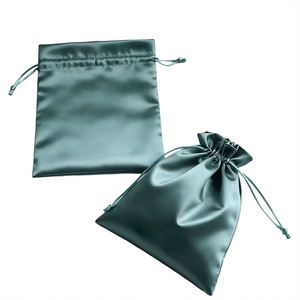 Sac à cordon en satin de soie personnalisé avec logo pour le rangement de cosmétiques, perruques, bijoux, emballage cadeau textile - Product Image 3