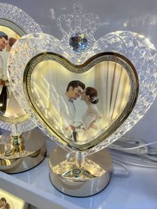 Tùy chỉnh valentine' ngày quà tặng tình yêu Wedding Shiny chiếu sáng Quà Tặng khung ảnh với LED ánh sáng cho đám cưới và trang trí nội thất - Product Image 4
