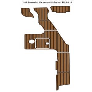 Tapis de sol en mousse EVA imitation teck pour pont de bateau Sunseeker Camargue 51 1996, style SeaDek MarineMat Gatorstep, auto-adhésif - Product Image 1