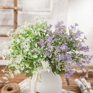 Bouquet de fleurs artificielles Nianlu, violet et blanc, en plastique, décoration de mariage, décoration intérieure et extérieure - Product Image 1
