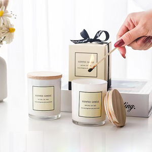 Wholesale Modern Hot Sale Luxury <strong>White</strong> Scented Soy <strong>Candles</strong> with Custom Labels Scented <strong>Candles</strong> with Wooden Lid and Gift Box - Product Image 2
