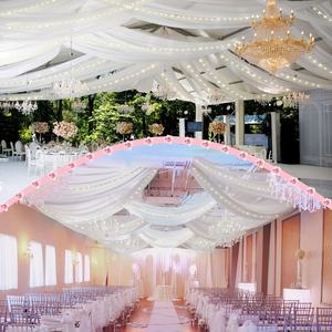 結婚式の天井ポリエステルストリングカーテン生地ストレッチ天井の設置結婚式のWiddding装飾テントの天井 - Product Image 6