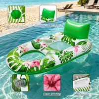 JOYEE Chaise Longue Gonflable Personnalisée en PVC avec Logo, Fauteuil Flottant pour Piscine à Motif Tropical, Siège Flottant pour Fête au Bord de la Piscine