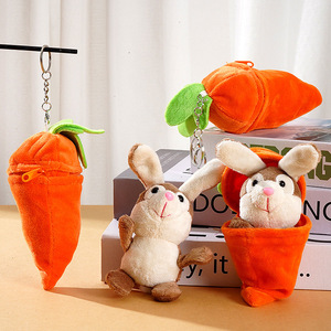 Oferta Especial: Llaveros de Peluche Suaves 3D de Conejo y Zanahoria, Colgante de Conejo para Bolsa, Regalo Antiestrés - Product Image 1