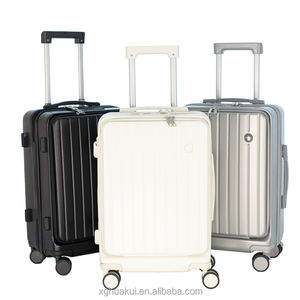 Couverture avant fermeture éclair ouverte pour <span class=keywords><strong>compartiment</strong></span> pour ordinateur portable sac de voyage ABS PC bagages sac Portable poignée chariot <span class=keywords><strong>valise</strong></span> avec porte-gobelet - Product Image 2