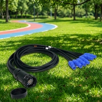 Câble d'alimentation électrique pour éclairage de scène en PVC, avec prise femelle 16A, câble de dérivation électrique, 19 broches Socapex vers Powercon