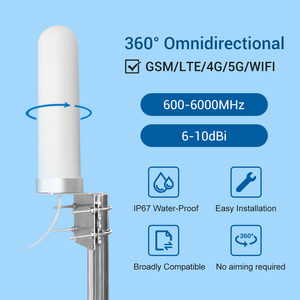 셀룰러 광대역 <span class=keywords><strong>UHF</strong></span> RF 안테나 600-6000MHz IP67 4G LTE 와이파이 라우터, 게이트웨이 용 유리 섬유 수직 안테나 - Product Image 1