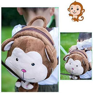 Zaino per Bambini Personalizzato a Forma di Scimmia Marrone Cartoon <span class=keywords><strong>con</strong></span> Guinzaglio, Mini <span class=keywords><strong>Borsa</strong></span> Scuola Sicura per Bambini - Product Image 3