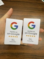 Carte NFC PVC programmable personnalisée 13,56 MHz pour avis Google, carte de médias sociaux, code QR personnalisé, puce NFC sans contact