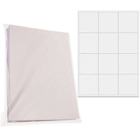 Feuille d'autocollants format A4 (63,5 x 72 mm) – 12 étiquettes par feuille pour imprimante laser/jet d'encre – Étiquettes blanches imprimables pour emballage A4
