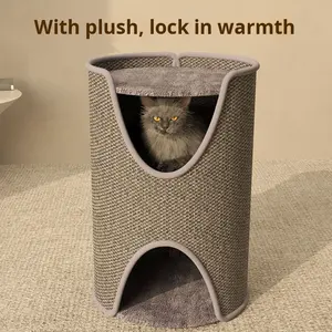 חור חוצה גבולות עץ sisal sal לסביבה חתול שריטות חתול לוח טיפוס מסגרת הכל-ב-אחד-להציל את כל - Product Image 3