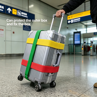 Sangle de bagage robuste avec boucle en plastique - Attache auto-agrippante colorée pour valise et fixation de cargaison