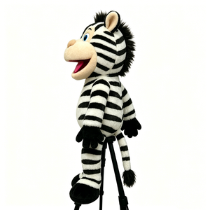 Marioneta de mano de cebra de dibujos animados, marioneta de cebra a rayas blancas y negras, juguete de peluche suave para contar historias - Product Image 4