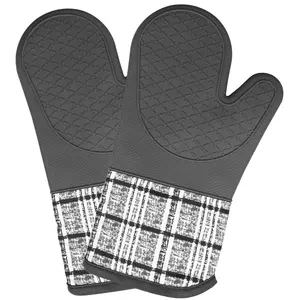4PCS Oven Mitts and Pot Holders Heavy Duty Cooking Gloves Heat Resistant  Kitchen
