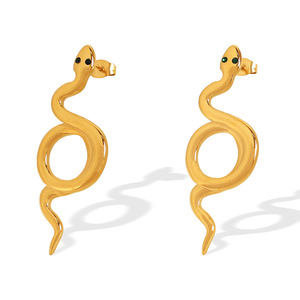 Pendientes de Oro con Forma de Serpiente, Diseño del Zodiaco Animal, Joyería de Moda para Mujer - Product Image 5