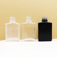 Envase de Lujo para Cosméticos y Cuidado de la Piel, Botella de Vidrio con Gotero para Aceite Esencial para Barba y Cabello, Negro Mate, 20ml 30ml 50ml 100ml, 100 Unidades