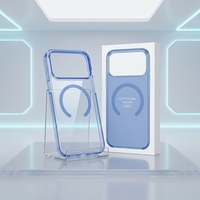 Étui de téléphone avec fenêtre pop-up magnétique IC en acrylique rigide de couleur haute transparence avec recharge sans fil et emballage pour iPhone 18 Pro Max