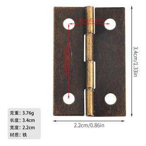 Bisagra para Caja de Regalo de Hierro Pequeña, Estilo Industrial Moderno y Simple, GQK GW2511134, 34x22 mm, 1.5 Pulgadas, Duradera, Instalación en Superficie Completa - Product Image 3
