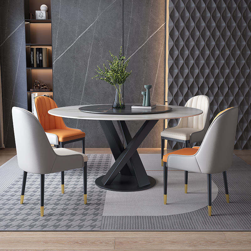 Round Buildimg Names Modern Home Furniture Dinning Table Set 6 Seater Round Marble Dining ...