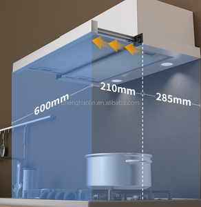 <span class=keywords><strong>Hotte</strong></span> <span class=keywords><strong>aspirante</strong></span> encastrable rétractable de 600 mm avec double moteur et filtre à charbon, en acier inoxydable, gain de place - Product Image 6