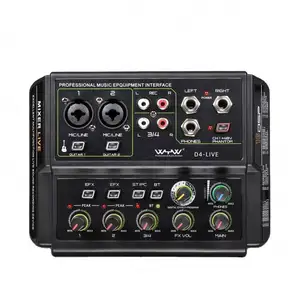 Oem Groothandel 4ch Audio Interface Pro Studio Geluidskaart Mixer Mixing Studio-Opname
