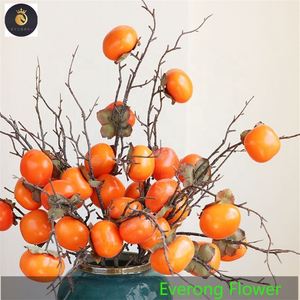 EV 691, venta al por mayor, espuma de frutas artificiales, <span class=keywords><strong>caqui</strong></span>, fruta, <span class=keywords><strong>caqui</strong></span>, fruta, bonsái para decoración del hogar - Product Image 1