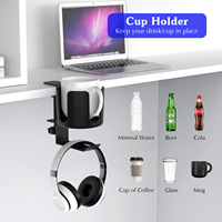 Support d'écouteurs flexible 2 en 1 en plastique, support d'extension de table, boîte de rangement pour gobelet à eau, clip réglable, Sony AirPods Pro Max