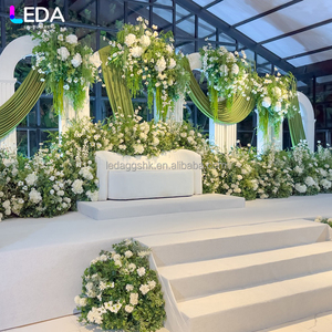 LEDA Hanging Flower wedding Backdrop <b>white</b> <b>Acrylic</b> Large Events stage Arch set - Product Image 4