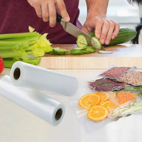 12cm * 500cm de qualité alimentaire Nylon Pe Coextrusion Film haute barrière en relief sous vide sac en plastique rouleaux ménage sous vide scellant sac rouleau