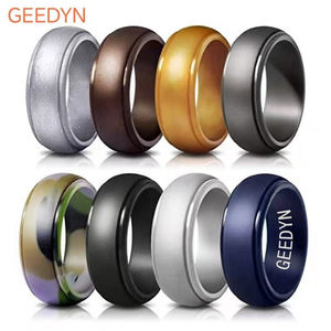 Best Seller Anello in Silicone Misura 18 con Logo Personalizzato Bordo a Gradino Fede Nuziale Gioielli Sportivi in Silicone per <span class=keywords><strong>Uomo</strong></span> - Product Image 1