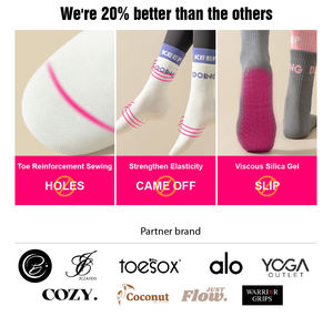 Thấp moq nhà sản xuất tùy chỉnh Pilates vớ yoga cá nhân logo Jacquard thêu Pilates vớ - Product Image 4