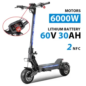 YUME HAWK Pro high quality scooter electric US warehouse 60v foldable 10x4.5inch wide wheel 3000w*2 electric scooter