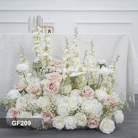 Flores Artificiales DKB al por Mayor, Camino de Mesa de Rosas de Seda Artificiales Blancas para Bodas, Camino de Mesa de Flores 5D para Decoración de Eventos