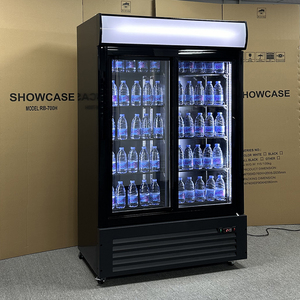 Présentoir à double porte coulissante pour réfrigérateur, bouteille de boisson, cola, étagère verticale en verre pour réfrigérateur - Product Image 2