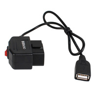 Cable de carga USB para coche OBD Hardwire Kit Switch Wire - Universal para Dash Cam - OBD2 a Tipo-C Cable adaptador de carga USB