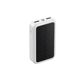 Tragbares ladegerät 10000 mAh Solarpanel Power Banks Mobiltelefon Dual-USB A-Klasse Solarstrombank mit Kabel
