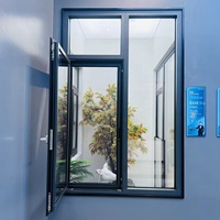 Fenêtre personnalisée à double/triple vitrage étanchéité à l'eau maison isolée thermiquement fenêtres à battant en aluminium avec moustiquaire à vendre