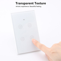 Interrupteur intelligent tactile Zigbee standard US 1 voie 230V 10A, compatible Smart Life, Google et Alexa, commande vocale