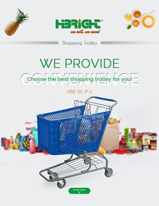 Highbright Blue <b>Plastic</b> Shopping <b>Trolley</b> with Metal Base for Supermarket & Retail Stores - Product Image 2