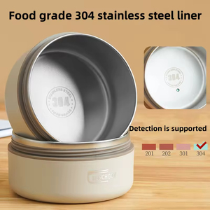 304 Stainless Steel Rectangle Insulated Heatable Leak Proof Cold Hot <b>Lunch</b> <b>Box</b> Portable Single Tier <b>Work</b> <b>Box</b> Lid Seal Newborn - Product Image 3