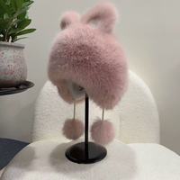 Bonnet d'hiver en fausse fourrure ODM avec oreilles d'ours mignonnes, bonnet moelleux pour femme, cache-oreilles chauds pour usage quotidien et ski