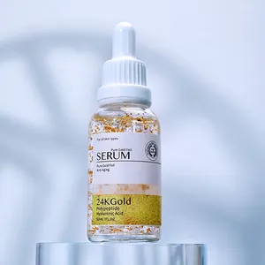 AiXin Private Label 30ML Moisturizing Revitalizer Whitening Anti Wrinkles Anti Aging Hyaluronic Acid 24K Gold Foil Serum