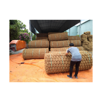 Rouleau de tapis en fibre de coco de grande taille pour l'extérieur, tapis en fibre de coco pour le pavage des routes - Tapis en fibre de coco 100% naturel pour l'aménagement paysager en extérieur