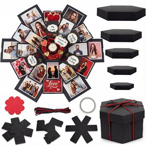 Caja de Regalo Moderna y Lujosa con Diseño de <span class=keywords><strong>Granada</strong></span> Explosiva, Fabricada con Papel Recubierto de Materiales Reciclados Ecológicos, Cierre Magnético y Asa - Product Image 2