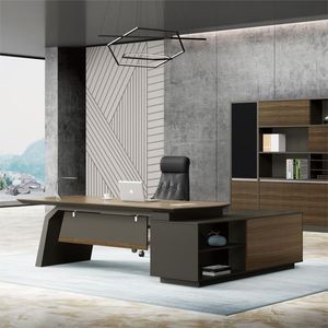 Muebles de Oficina Modernos, Escritorio de Oficina de Última Generación, Diseños de Mesa de Oficina de Lujo, Escritorio Ejecutivo para CEO, Mesa en Forma de L de MDF - Product Image 4