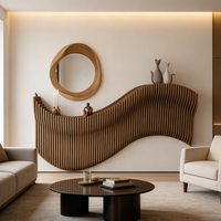 Œuvre d'art murale en bois paramétrique sur mesure, mobilier décoratif de luxe pour salle de bain, villa résidentielle
