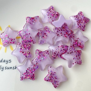 100 unids/bolsa púrpura rosa azul amarillo brillo estrella de cinco puntas dijes de resina para Slime funda móvil llavero DIY decoración artesanal - Product Image 5