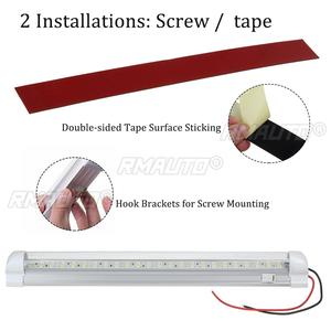 ไฟ LED แถบสีขาวสำหรับตกแต่งภายในรถยนต์ 12V 24V พร้อมสวิตช์เปิด/ปิด สำหรับรถตู้ รถบรรทุก รถบ้าน เรือ RV คาราวาน - Product Image 5